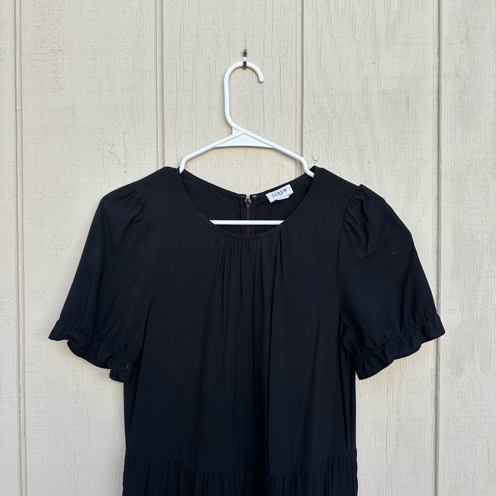 J. Crew Black Puff Sleeve Blouse